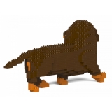 Jekca - Dachshund 06S-M02 - Lego - Sculpture - Construction - 4D - Brick Animals - Toys