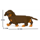 Jekca - Dachshund 06S-M02 - Lego - Sculpture - Construction - 4D - Brick Animals - Toys