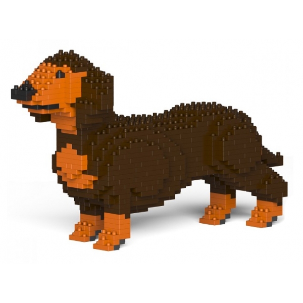 Jekca - Dachshund 01S-M02 - Lego - Sculpture - Construction - 4D - Brick Animals - Toys