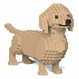 Jekca - Dachshund 02S-M03 - Lego - Sculpture - Construction - 4D - Brick Animals - Toys