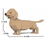 Jekca - Dachshund 02S-M03 - Lego - Sculpture - Construction - 4D - Brick Animals - Toys