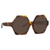 Linda Farrow - Bora Hexagon Sunglasses in Tortoiseshell - LFL1260C2SUN - Linda Farrow Eyewear