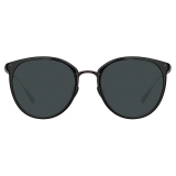 Linda Farrow - Calthorpe Oval Sunglasses in Black Matt Nickel (Men’s) - LFL251C79SUN - Linda Farrow Eyewear