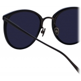 Linda Farrow - Calthorpe Oval Sunglasses in Black Matt Nickel (Men’s) - LFL251C79SUN - Linda Farrow Eyewear