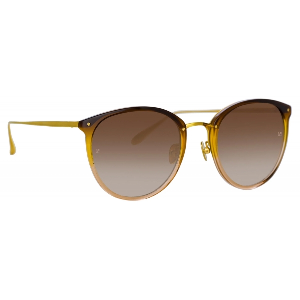 Linda Farrow - Calthorpe Oval Sunglasses in Brown Gradient - LFL251C81SUN - Linda Farrow Eyewear