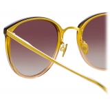 Linda Farrow - Calthorpe Oval Sunglasses in Brown Gradient - LFL251C81SUN - Linda Farrow Eyewear