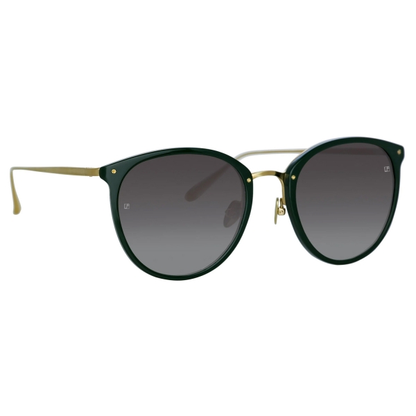 Linda Farrow - Calthorpe Oval Sunglasses in Green - LFL251C80SUN - Linda Farrow Eyewear