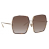 Linda Farrow - Camaro Oversized Sunglasses in Light Gold - LFL1349C2SUN - Linda Farrow Eyewear