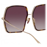 Linda Farrow - Camaro Oversized Sunglasses in Light Gold - LFL1349C2SUN - Linda Farrow Eyewear