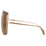 Linda Farrow - Camaro Oversized Sunglasses in Rose Gold - LFL1349C2SUN - Linda Farrow Eyewear