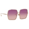 Linda Farrow - Occhiali da Sole Camaro Oversized in Oro Rosa Vino - LFL1349C3SUN - Linda Farrow Eyewear
