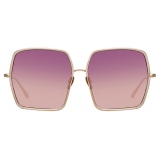 Linda Farrow - Camaro Oversized Sunglasses in Rose Gold Wine - LFL1349C3SUN - Linda Farrow Eyewear