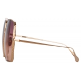 Linda Farrow - Camaro Oversized Sunglasses in Rose Gold Wine - LFL1349C3SUN - Linda Farrow Eyewear