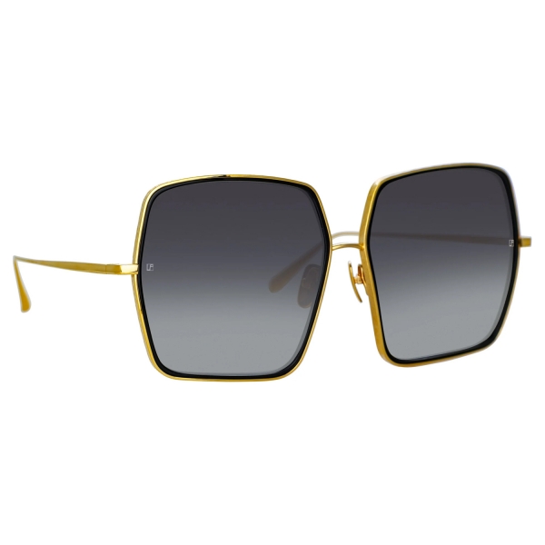 Linda Farrow - Camaro Oversized Sunglasses in Yellow Gold - LFL1349C1SUN - Linda Farrow Eyewear