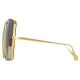 Linda Farrow - Occhiali da Sole Camaro Oversized in Oro Giallo - LFL1349C1SUN - Linda Farrow Eyewear