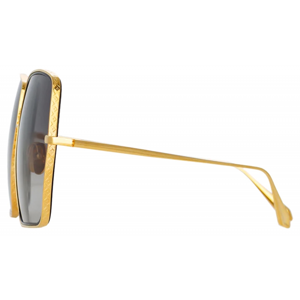 Linda Farrow - Camaro Oversized Sunglasses in Yellow Gold ...