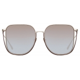 Linda Farrow - Camry Oversized Sunglasses in Light Gold - LFL1347C3SUN - Linda Farrow Eyewear