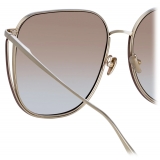 Linda Farrow - Camry Oversized Sunglasses in Light Gold - LFL1347C3SUN - Linda Farrow Eyewear