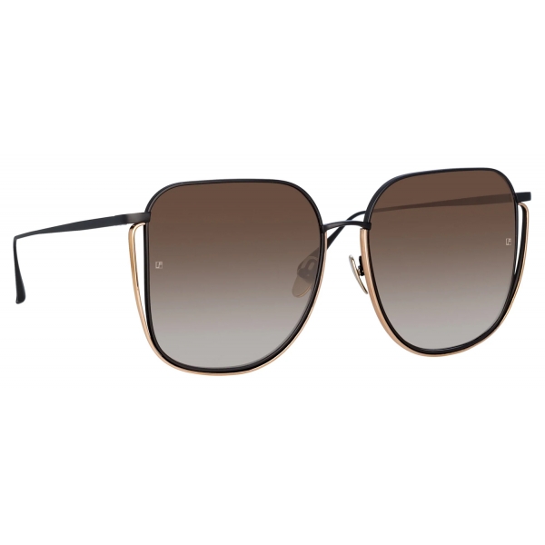 Linda Farrow - Camry Oversized Sunglasses in Nickel