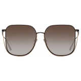 Linda Farrow - Camry Oversized Sunglasses in Nickel - LFL1347C2SUN - Linda Farrow Eyewear