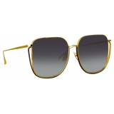 Linda Farrow - Camry Oversized Sunglasses in Yellow Gold - LFL1347C1SUN - Linda Farrow Eyewear