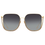 Linda Farrow - Camry Oversized Sunglasses in Yellow Gold - LFL1347C1SUN - Linda Farrow Eyewear