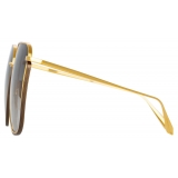 Linda Farrow - Camry Oversized Sunglasses in Yellow Gold - LFL1347C1SUN - Linda Farrow Eyewear