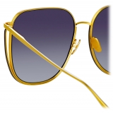 Linda Farrow - Occhiali da Sole Camry Oversized in Oro Giallo - LFL1347C1SUN - Linda Farrow Eyewear