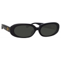 Linda Farrow - Cara Oval Sunglasses in Black - LFL1252C1SUN - Linda Farrow Eyewear