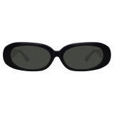 Linda Farrow - Cara Oval Sunglasses in Black - LFL1252C1SUN - Linda Farrow Eyewear