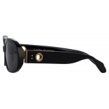 Linda Farrow - Cara Oval Sunglasses in Black - LFL1252C1SUN - Linda Farrow Eyewear