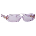 Linda Farrow - Cara Oval Sunglasses in Lilac - LFL1252C5SUN - Linda Farrow Eyewear