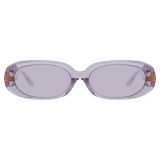 Linda Farrow - Cara Oval Sunglasses in Lilac - LFL1252C5SUN - Linda Farrow Eyewear