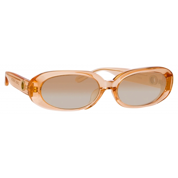 Linda Farrow - Cara Oval Sunglasses in Peach - LFL1252C3SUN - Linda Farrow Eyewear