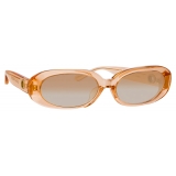 Linda Farrow - Cara Oval Sunglasses in Peach - LFL1252C3SUN - Linda Farrow Eyewear