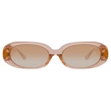 Linda Farrow - Cara Oval Sunglasses in Peach - LFL1252C3SUN - Linda Farrow Eyewear