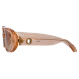 Linda Farrow - Cara Oval Sunglasses in Peach - LFL1252C3SUN - Linda Farrow Eyewear