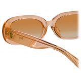 Linda Farrow - Cara Oval Sunglasses in Peach - LFL1252C3SUN - Linda Farrow Eyewear