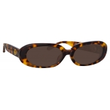 Linda Farrow - Cara Oval Sunglasses in Tortoiseshell - LFL1252C2SUN - Linda Farrow Eyewear