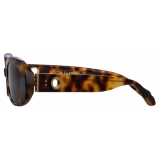 Linda Farrow - Cara Oval Sunglasses in Tortoiseshell - LFL1252C2SUN - Linda Farrow Eyewear