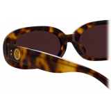 Linda Farrow - Cara Oval Sunglasses in Tortoiseshell - LFL1252C2SUN - Linda Farrow Eyewear