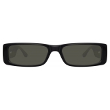 Linda Farrow - Dania Rectangular Sunglasses in Black - LFL1201C1SUN - Linda Farrow Eyewear