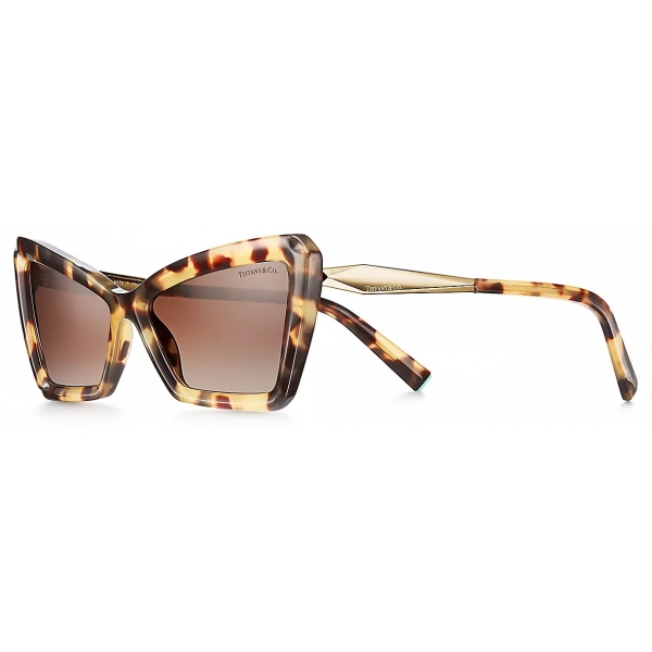 Tiffany & Co. - Occhiale da Sole Cat Eye - Tartarugato Giallo Marrone - Collezione Tiffany Sunglasses - Tiffany & Co. Eyewear