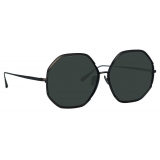 Linda Farrow - Camila Hexagon Sunglasses in Nickel - LFL1208C5SUN - Linda Farrow Eyewear