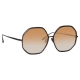 Linda Farrow - Occhiali da Sole Camila Hexagon in Nichel Cammello - LFL1208C6SUN - Linda Farrow Eyewear