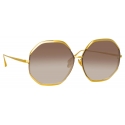 Linda Farrow - Camila Oversized Sunglasses in Yellow Gold - LFL1208C1SUN - Linda Farrow Eyewear