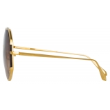 Linda Farrow - Camila Oversized Sunglasses in Yellow Gold - LFL1208C1SUN - Linda Farrow Eyewear