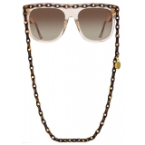 Linda Farrow - Dakota Flat Top Sunglasses in Ash - LFL1304C4SUN - Linda Farrow Eyewear