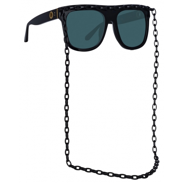 Linda Farrow - Dakota Flat Top Sunglasses in Black - LFL1304C1SUN - Linda Farrow Eyewear
