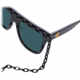 Linda Farrow - Dakota Flat Top Sunglasses in Black - LFL1304C1SUN - Linda Farrow Eyewear